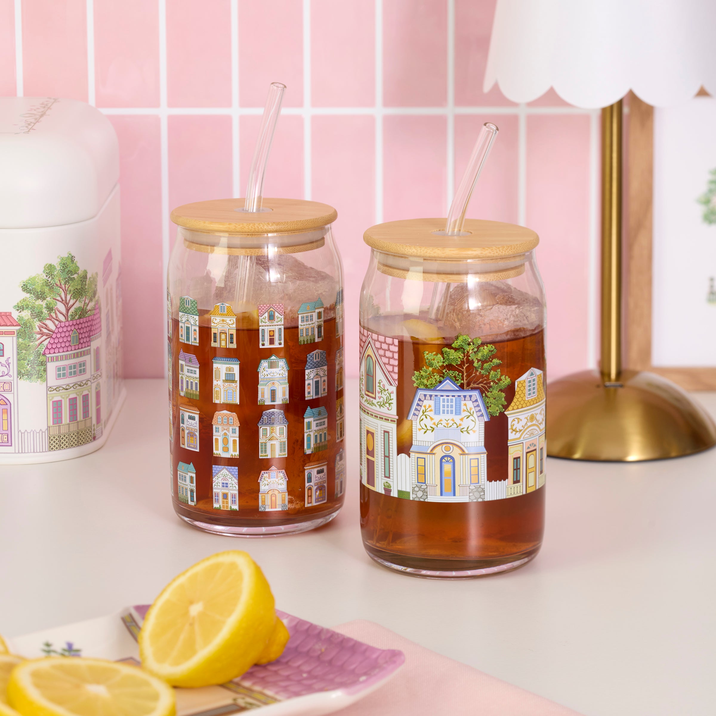 Lenox Spice Village Can Cooler Glasses, Set of 2