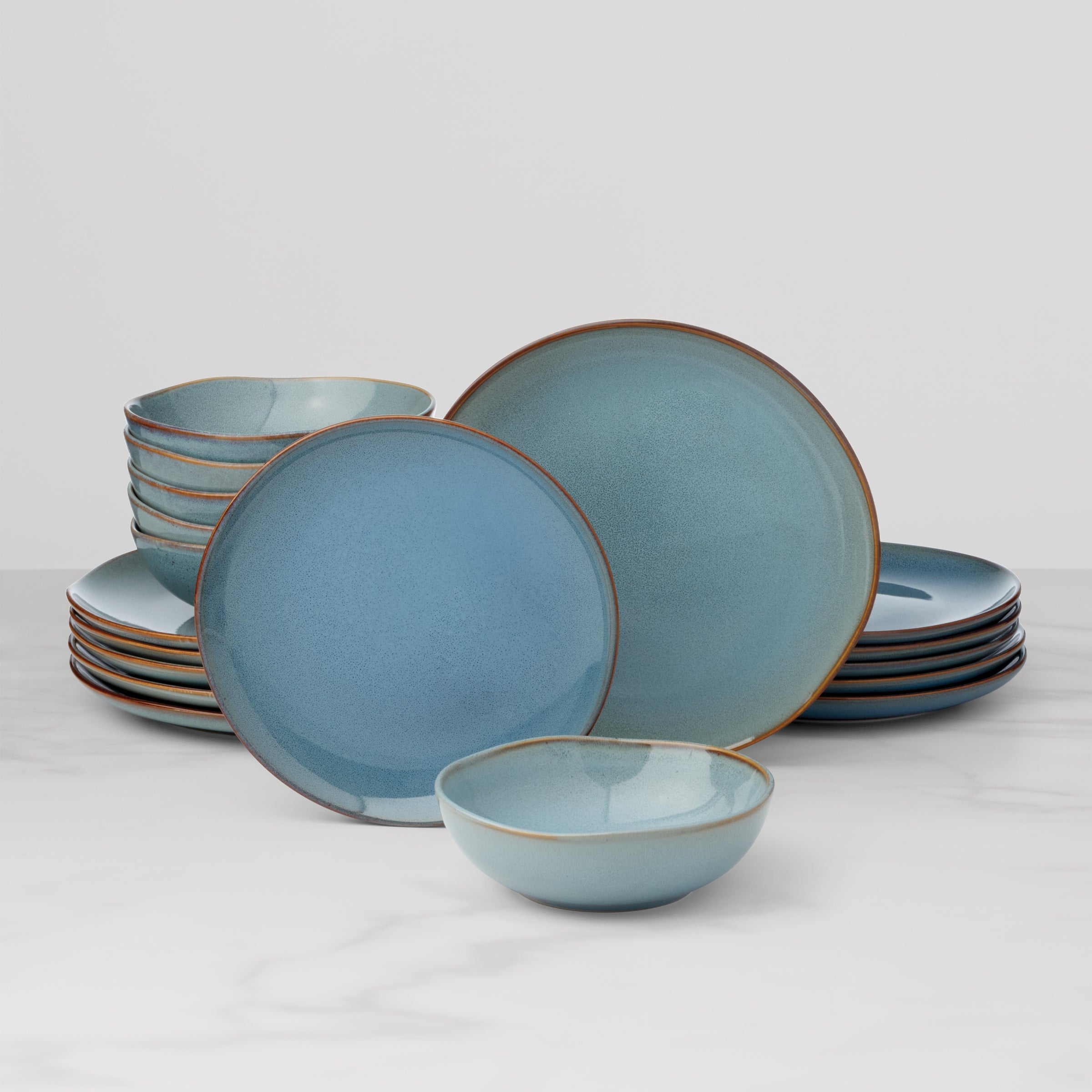 Organic Shades Blue 18-Piece Dinnerware Set